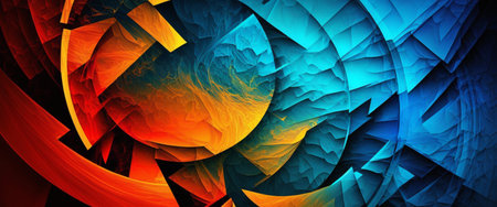 Abstract shape background, geometric colorful backdrop. generative AIの素材