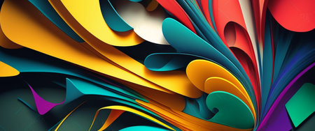 Abstract shape background, geometric colorful backdrop. generative AIの素材