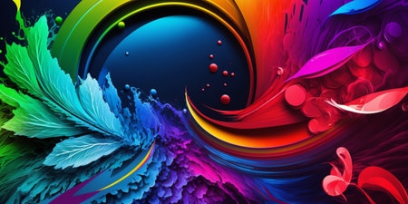 Abstract shape background, geometric colorful backdrop. generative AIの素材