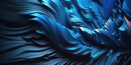 Beautiful abstract blue background with curves, AI generatedの素材