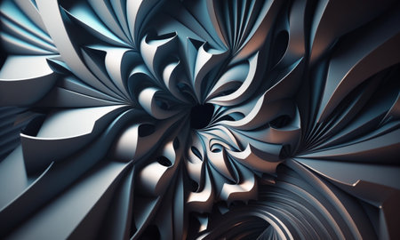 Beautiful abstract blue background with curves, AI generatedの素材