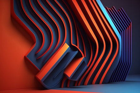 Minimalist abstract art with bold lines and muted colors, generative aiの素材