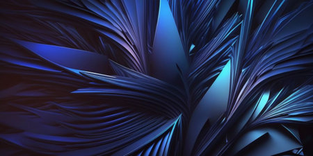 Beautiful abstract blue background with curves, AI generatedの素材