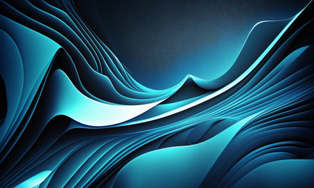 Beautiful abstract blue background with curves, AI generatedの素材
