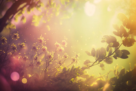 Colorful spring garden background. generative AI.の素材