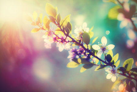 Colorful spring garden background. generative AI.の素材