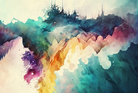 Abstract colorful watercolor background Generative AIの素材