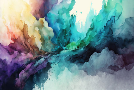 Abstract colorful watercolor background Generative AIの素材