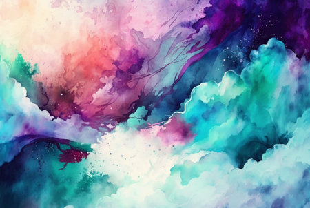 Abstract colorful watercolor background Generative AIの素材