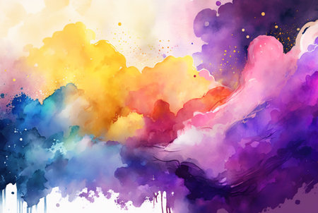Abstract colorful watercolor background Generative AIの素材