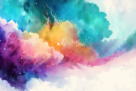 Abstract colorful watercolor background Generative AIの素材