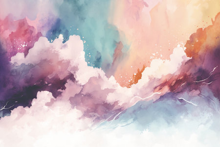 Abstract colorful watercolor background Generative AIの素材