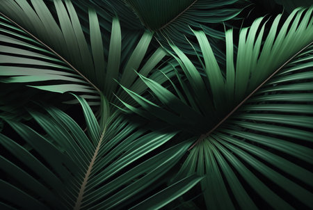 Beautiful palm leaves background. generative AIの素材