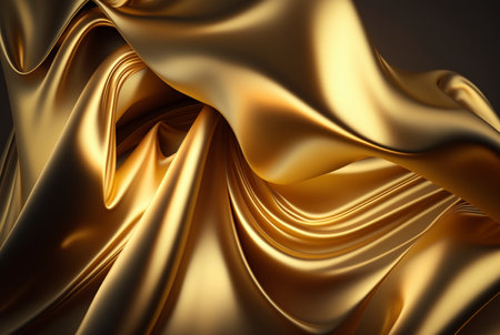Abstract gold fabric background texture with golden elegant satin material. generative AIの素材