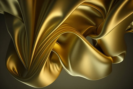 Abstract gold fabric background texture with golden elegant satin material. generative AIの素材