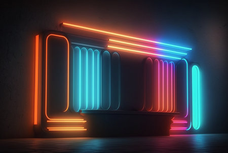 realistic neon light background. generative aiの素材