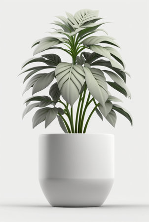 houseplant in pot isolated white background, interior design, botanical concept. Generative AIの素材