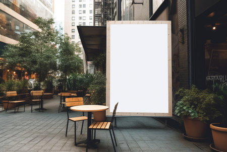 Blank restaurant shop sign or menu board in cafe or restaurant. generative aiの素材