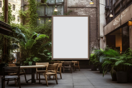 Blank restaurant shop sign or menu board in cafe or restaurant. generative aiの素材