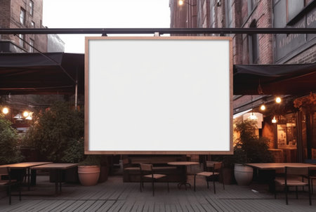 Blank restaurant shop sign or menu board in cafe or restaurant. generative aiの素材