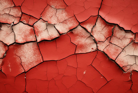 cracked red cement texture background. generative aiの素材