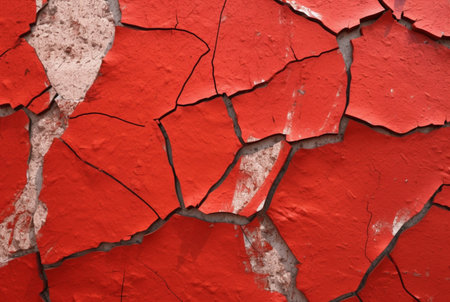 cracked red cement texture background. generative aiの素材