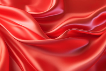 red luxury fabric background. Generative AIの素材