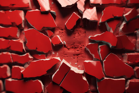 cracked red brick wall texture background. generative aiの素材