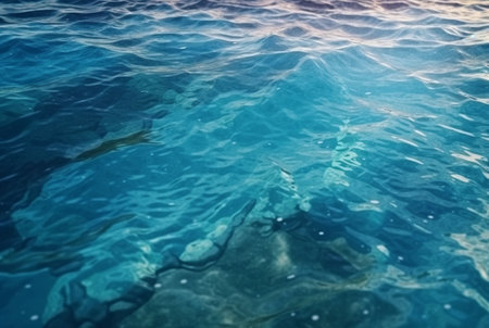 beautiful blue waves water background. generative aiの素材