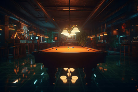 brand new and modern billiard room. generative aiの素材