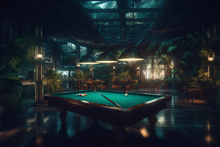 brand new and modern billiard room. generative aiの素材