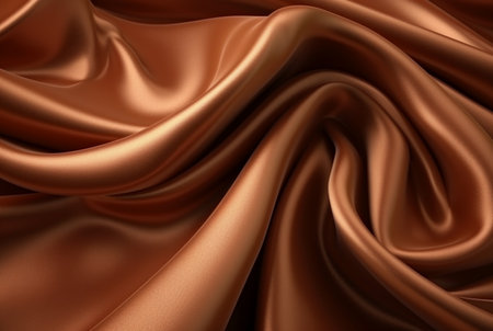 Luxury fabric abstract brown background or fluid waves of grunge silk texture velvet satin or luxury. generative aiの素材