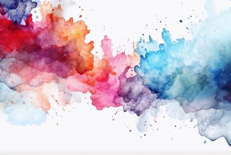 colorful watercolor isolated white background. generative aiiの素材
