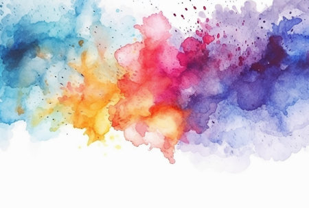 colorful watercolor isolated white background. generative aiiの素材
