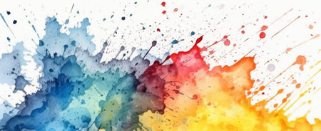 colorful watercolor isolated white background. generative aiiの素材