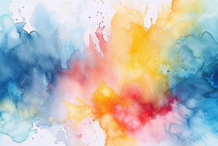 colorful watercolor isolated white background. generative aiiの素材