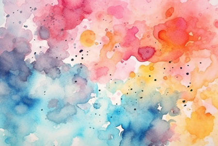 colorful watercolor isolated white background. generative aiiの素材