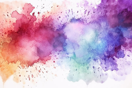 colorful watercolor isolated white background. generative aiiの素材
