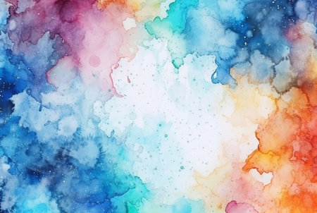 colorful watercolor isolated white background. generative aiiの素材