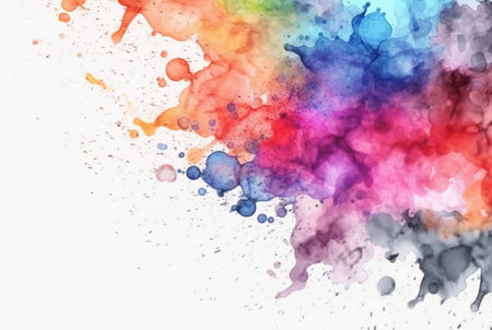 colorful watercolor isolated white background. generative aiiの素材