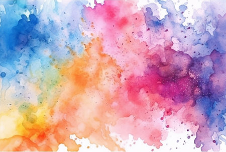 colorful watercolor isolated white background. generative aiiの素材