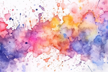 colorful watercolor isolated white background. generative aiiの素材