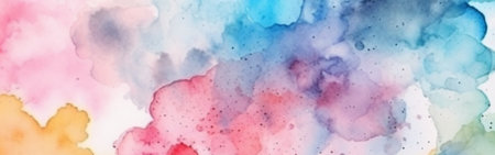 colorful watercolor isolated white background. generative aiiの素材