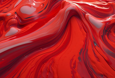 Liquid red paint wavy red liquid abstract background. ai generatorの素材
