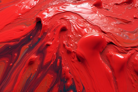 Liquid red paint wavy red liquid abstract background. ai generatorの素材