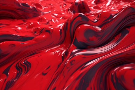 Liquid red paint wavy red liquid abstract background. ai generatorの素材