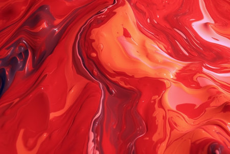 Liquid red paint wavy red liquid abstract background. ai generatorの素材