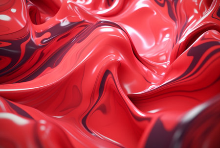 Liquid red paint wavy red liquid abstract background. ai generatorの素材
