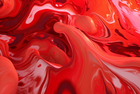 Liquid red paint wavy red liquid abstract background. ai generatorの素材