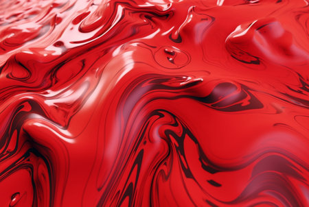 Liquid red paint wavy red liquid abstract background. ai generatorの素材